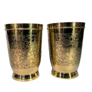 Brass Glass set of 2Pcs