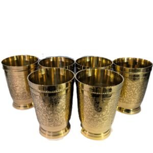 Brass Glass set of 6 Pcs